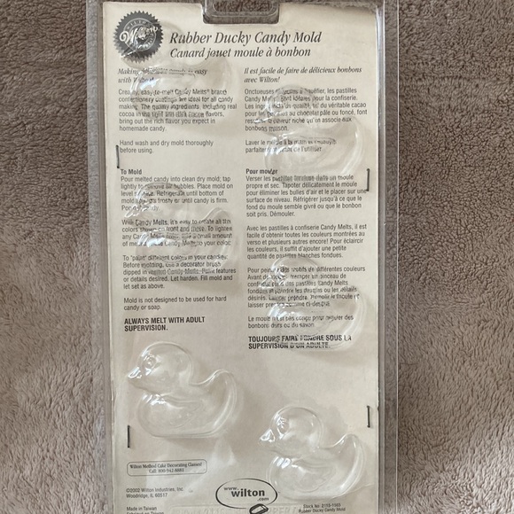 3/$15 Wilton Yellow Rubber Ducky Candy Mold - Picture 2 of 2
